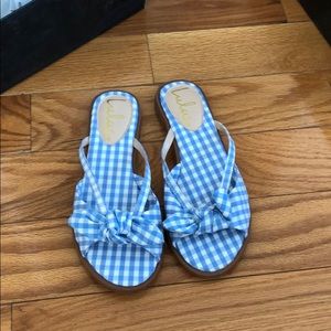NWT gingham baby blue sandals